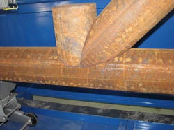 Sample of the cut joint by plasma cutting